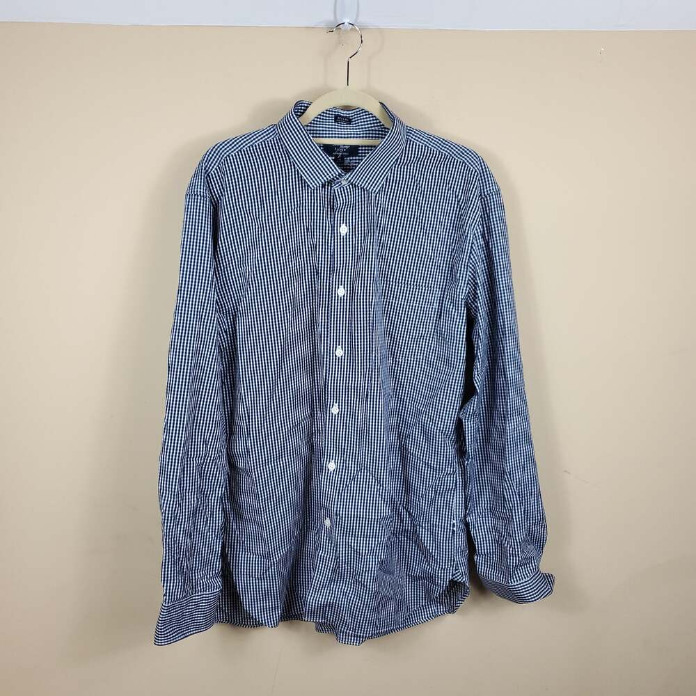 J. Crew Wrinkle Free Gingham Button-Down Shirt XL